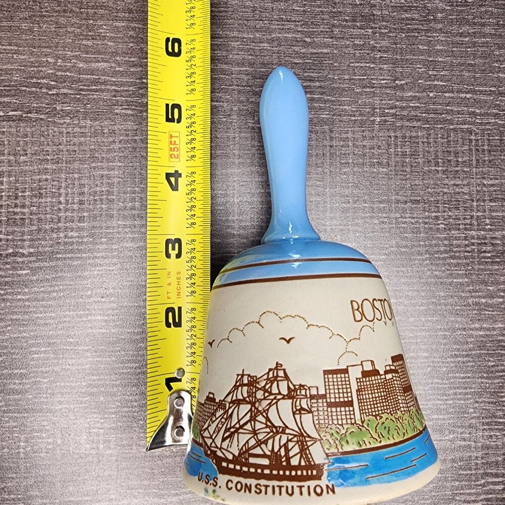 Vintage Porcelain Bell Boston, MA landmarks Paul Revere Faneuil Hall USS 5.5” - Picture 7 of 9